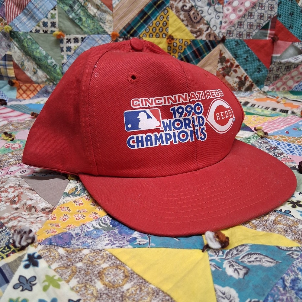 Vintage 1990 Cincinnati Reds World Champions Snapback Hat Nasty Boys MLB Retro